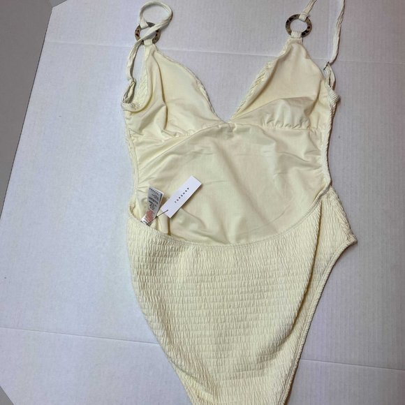 NWT Topshop White One Piece Style Swimsuit - Picture 3 of 4